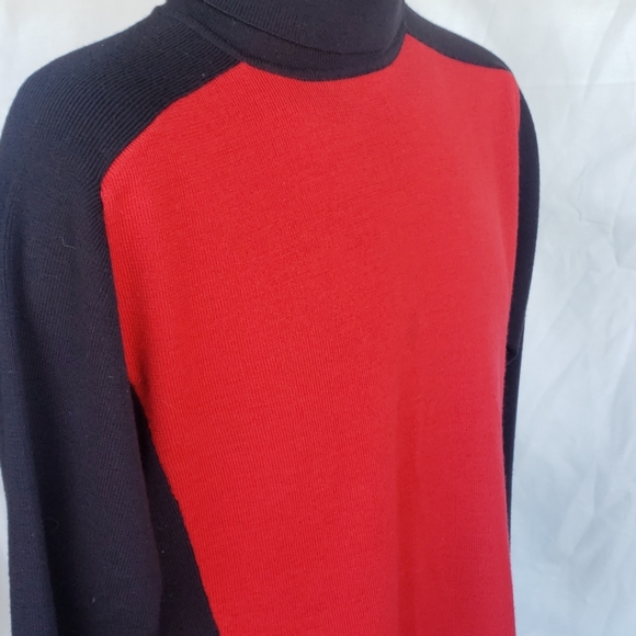VTG Original Obermeyer Red & Black Turtleneck Snow Ski Sweater Size Large - Picture 6 of 6